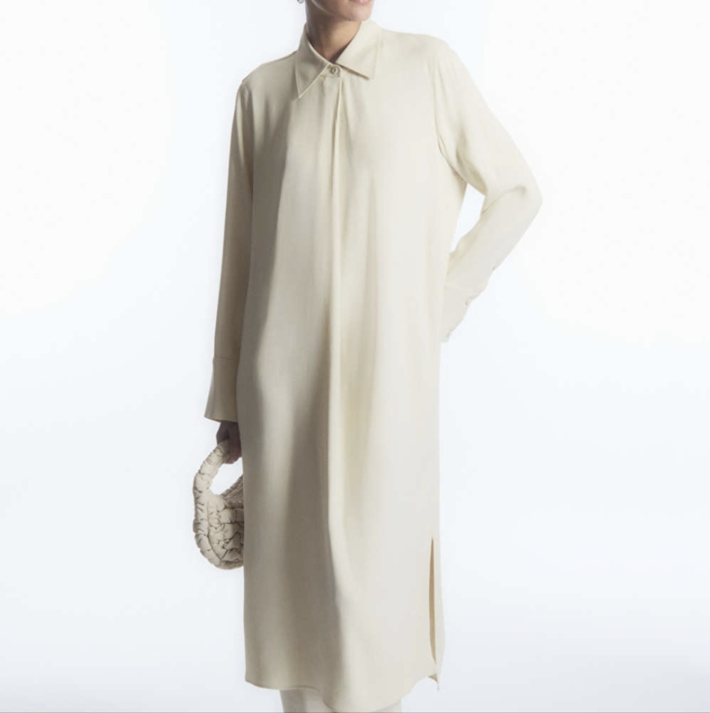 COS NWT Fluid Twill Shirt Dress